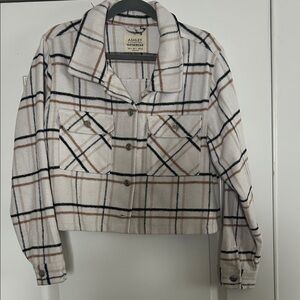 Ashley By 26 International Plaid Blazer - Cream and Black